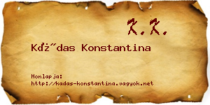 Kádas Konstantina névjegykártya